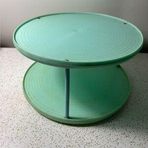 Vintage turquoise lazy Susan spice carousel